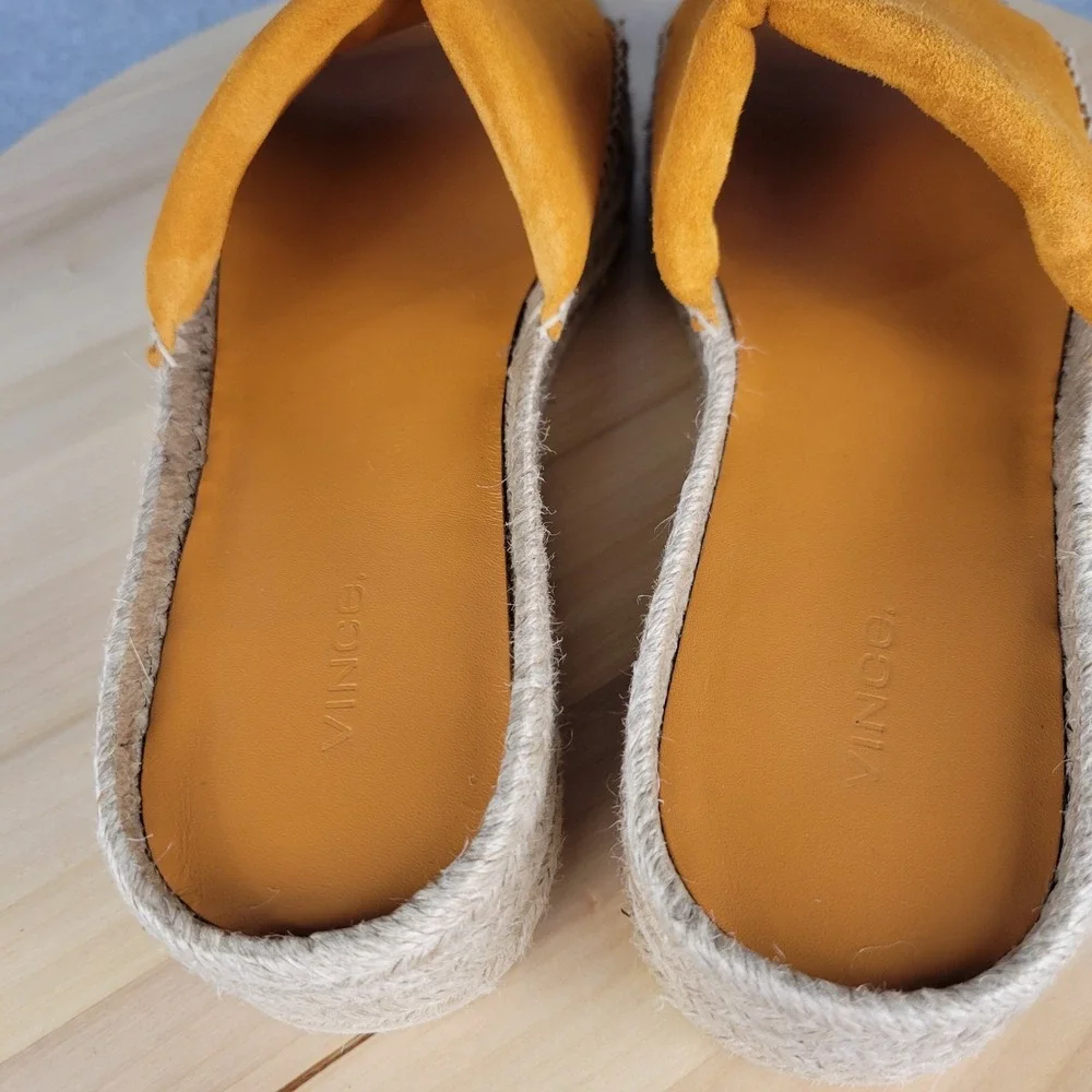 Vince Jesse Espadrille Slide Sandal Shoes Women's Size 9 M Orange Resort 9673383